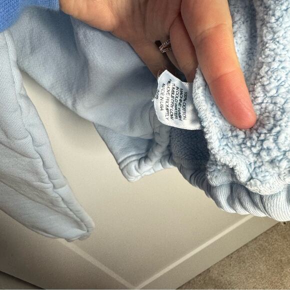 Set Active Frost Blue Quarter Zip Cropped Pullover Sweatshirt Size Small - Picture 5 of 7